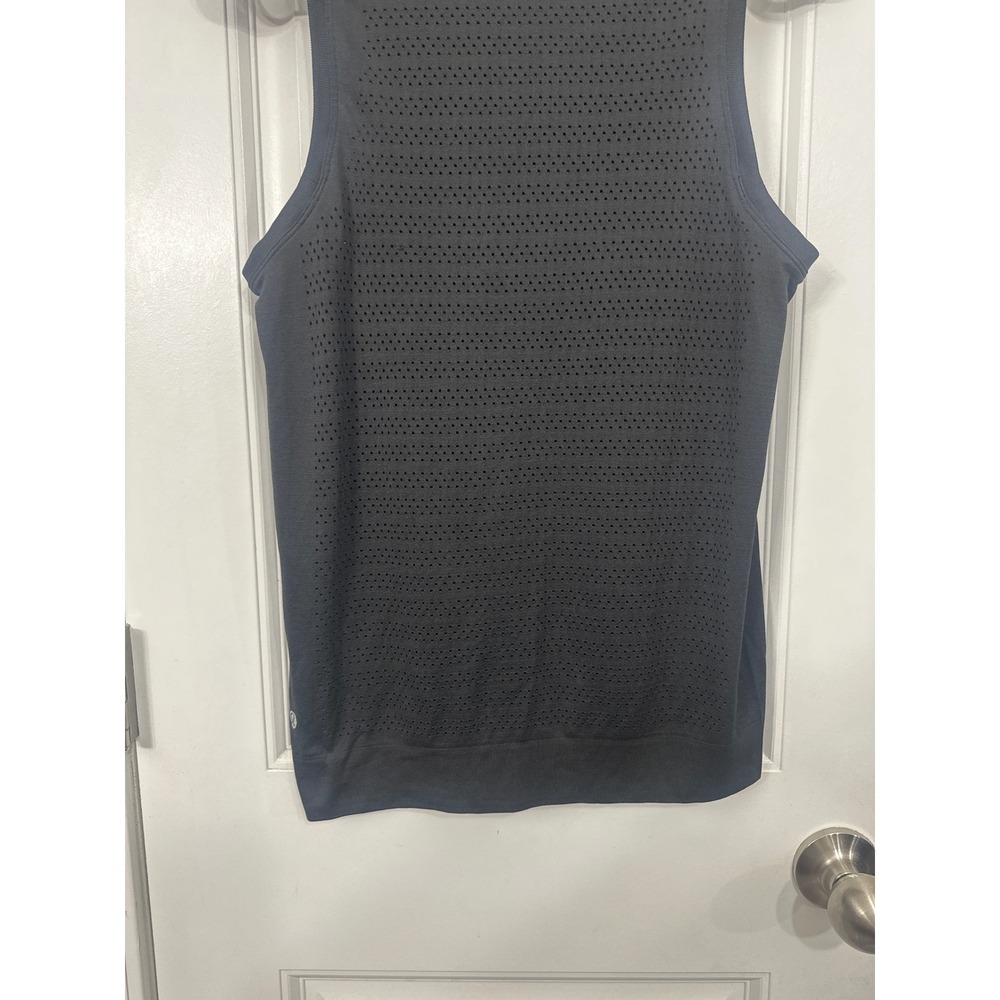 Lululemon Breeze By Muscle Tank Top Black Mesh Athletic Training Shirt Small Med - Picture 6 of 7